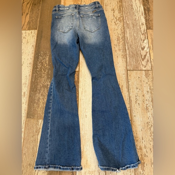 KanCan Medium Wash Distressed Flare Jeans - Picture 2 of 3